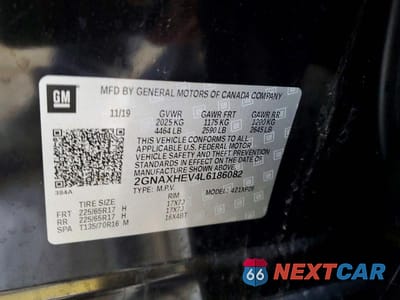 Zdjęcie 12 z 12 samochodu: 2020 CHEVROLET EQUINOX LS VIN:2GNAXHEV4L6186082 - miniatura