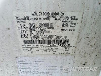 Zdjęcie 13 z 13 samochodu: 2013 FORD FLEX SEL VIN:2FMHK6C89DBD08446 - miniatura