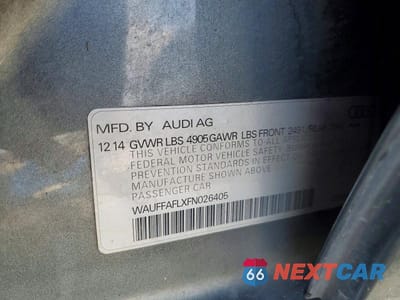 Zdjęcie 12 z 12 samochodu: 2015 AUDI A4 PREMIUM PLUS VIN:WAUFFAFLXFN026405 - miniatura