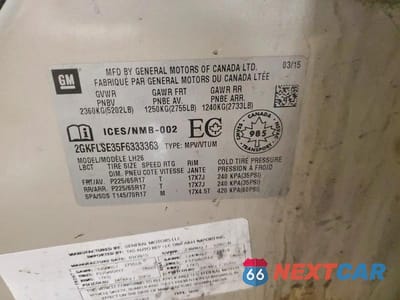 Zdjęcie 13 z 13 samochodu: 2015 GMC TERRAIN SLT VIN:2GKFLSE35F6333363 - miniatura