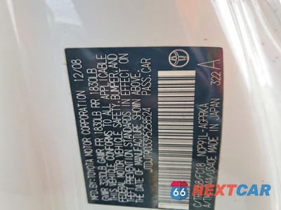 Zdjęcie 12 z 12 samochodu: 2009 TOYOTA YARIS BASE VIN:JTDJT903395258524 - miniatura