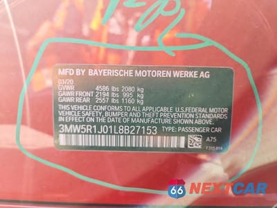 Zdjęcie 13 z 13 samochodu: 2020 BMW 330I VIN:3MW5R1J01L8B27153 - miniatura
