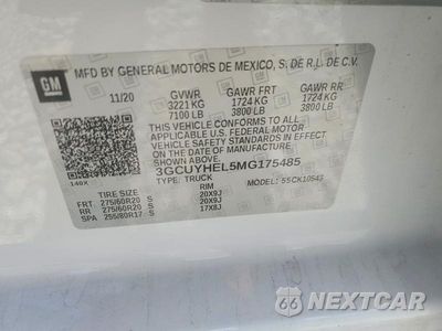 Zdjęcie 12 z 12 samochodu: 2021 CHEVROLET SILVERADO K1500 HIGH COUNTRY VIN:3GCUYHEL5MG175485 - miniatura