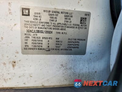 Zdjęcie 12 z 12 samochodu: 2016 CHEVROLET TRAX 1LT VIN:3GNCJLSB0GL126924 - miniatura