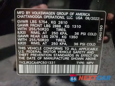 Zdjęcie 14 z 14 samochodu: 2023 VOLKSWAGEN ATLAS SE VIN:1V2JR2CA4PC501331 - miniatura