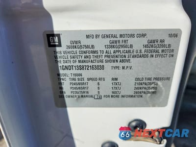Zdjęcie 13 z 13 samochodu: 2007 CHEVROLET TRAILBLAZER LS VIN:1GNDT13S872163030 - miniatura