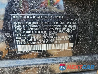 Zdjęcie 13 z 13 samochodu: 2023 HONDA HR-V SPORT VIN:3CZRZ2H56PM723636 - miniatura