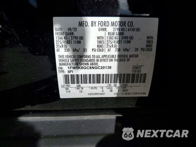 Zdjęcie 14 z 14 samochodu: 2022 FORD EXPLORER ST VIN:1FM5K8GC8NGC20138 - miniatura