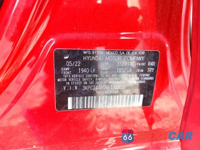 Zdjęcie 13 z 13 samochodu: 2022 HYUNDAI ACCENT SEL VIN:3KPC24A60NE172853 - miniatura