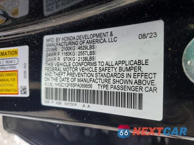 Zdjęcie 13 z 13 samochodu: 2023 HONDA ACCORD HYBRID EXL VIN:1HGCY2F65PA069656 - miniatura