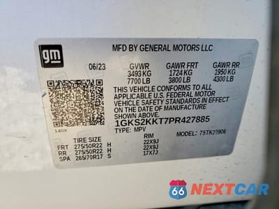 Zdjęcie 12 z 13 samochodu: 2023 GMC YUKON XL DENALI ULTIMATE VIN:1GKS2KKT7PR427885 - miniatura