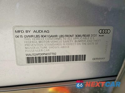 Zdjęcie 12 z 12 samochodu: 2015 AUDI A8 L QUATTRO VIN:WAU32AFD0FN037792 - miniatura
