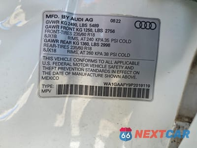 Zdjęcie 13 z 14 samochodu: 2023 AUDI Q5 PREMIUM 45 VIN:WA1GAAFY9P2019119 - miniatura