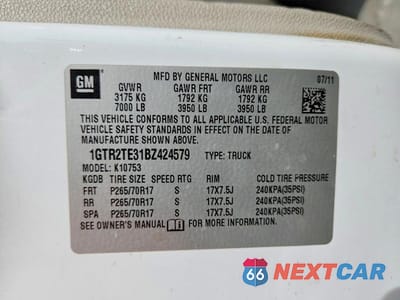 Zdjęcie 10 z 10 samochodu: 2011 GMC SIERRA K1500 VIN:1GTR2TE31BZ424579 - miniatura