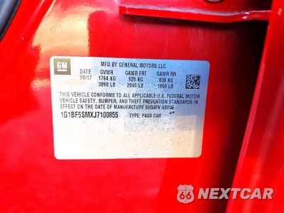 Zdjęcie 12 z 13 samochodu: 2018 CHEVROLET CRUZE PREMIER VIN:1G1BF5SMXJ7100855 - miniatura