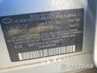 Zdjęcie 12 z 12 samochodu: 2014 HYUNDAI SONATA GLS VIN:5NPEB4AC4EH888875 - miniatura