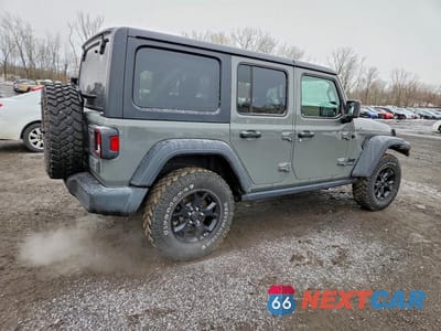 Trzecie zdjęcie samochodu z tyłu: 2021 JEEP WRANGLER UNLIMITED SPORT VIN:1C4HJXDN7MW859376 - miniatura