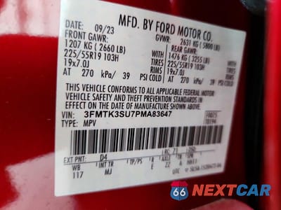 Zdjęcie 14 z 14 samochodu: 2023 FORD MUSTANG MACH-E PREMIUM VIN:3FMTK3SU7PMA83647 - miniatura