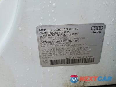Zdjęcie 12 z 12 samochodu: 2012 AUDI Q5 PREMIUM PLUS VIN:WA1DKAFP6CA127804 - miniatura