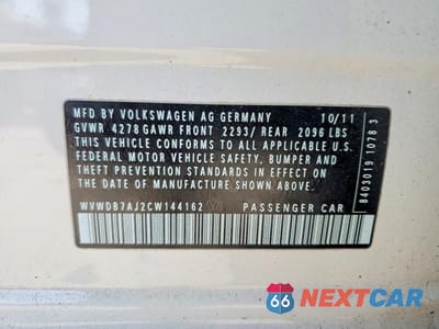Zdjęcie 12 z 12 samochodu: 2012 VOLKSWAGEN GOLF VIN:WVWDB7AJ2CW144162 - miniatura
