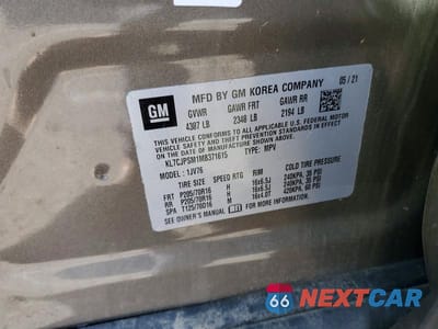 Zdjęcie 13 z 13 samochodu: 2021 CHEVROLET TRAX 1LT VIN:KL7CJPSM1MB371615 - miniatura