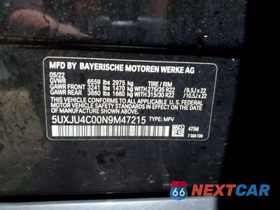 Zdjęcie 14 z 14 samochodu: 2022 BMW X5 M50I VIN:5UXJU4C00N9M47215 - miniatura