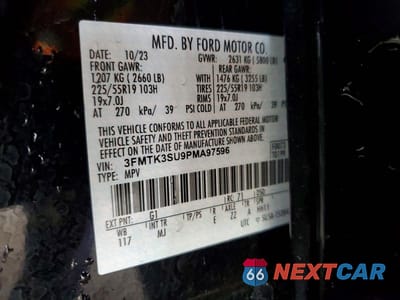Zdjęcie 13 z 13 samochodu: 2023 FORD MUSTANG MACH-E PREMIUM VIN:3FMTK3SU9PMA97596 - miniatura