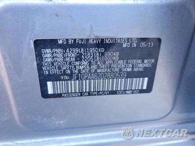 Zdjęcie 12 z 12 samochodu: 2013 SUBARU IMPREZA VIN:JF1GPAA62D2880539 - miniatura