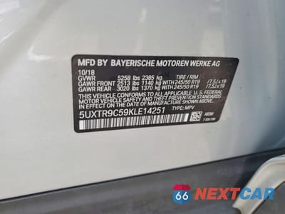 Zdjęcie 13 z 13 samochodu: 2019 BMW X3 XDRIVE30I VIN:5UXTR9C59KLE14251 - miniatura