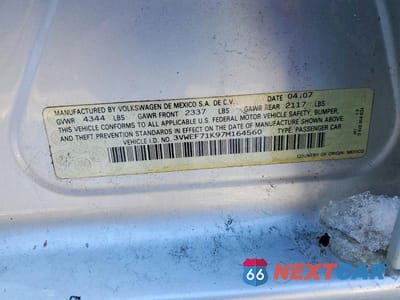 Zdjęcie 12 z 12 samochodu: 2007 VOLKSWAGEN JETTA WOLFSBURG VIN:3VWEF71K97M164560 - miniatura