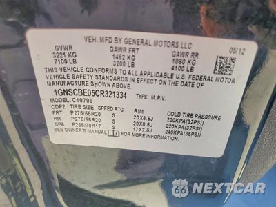 Zdjęcie 13 z 13 samochodu: 2012 CHEVROLET TAHOE C1500 LT VIN:1GNSCBE05CR321334 - miniatura