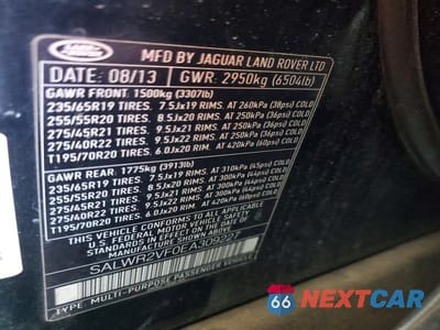 Zdjęcie 12 z 12 samochodu: 2014 LAND ROVER RANGE ROVER SPORT HSE VIN:SALWR2VF0EA309227 - miniatura