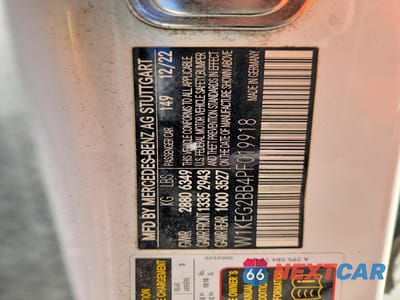 Zdjęcie 12 z 12 samochodu: 2023 MERCEDES-BENZ EQE SEDAN 350+ VIN:W1KEG2BB4PF019918 - miniatura