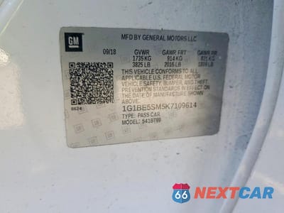 Zdjęcie 12 z 12 samochodu: 2019 CHEVROLET CRUZE LT VIN:1G1BE5SM5K7109614 - miniatura