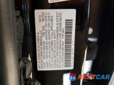 Zdjęcie 14 z 15 samochodu: 2022 HONDA PILOT TOURING VIN:5FNYF6H67NB073839 - miniatura