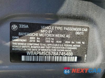Zdjęcie 12 z 12 samochodu: 2011 BMW 335 I VIN:WBAPM5C57BA745488 - miniatura