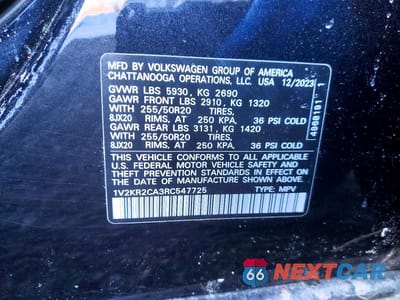 Zdjęcie 13 z 13 samochodu: 2024 VOLKSWAGEN ATLAS SE VIN:1V2KR2CA3RC547725 - miniatura