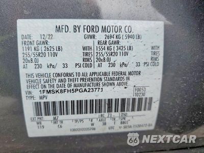 Zdjęcie 13 z 13 samochodu: 2023 FORD EXPLORER LIMITED VIN:1FMSK8FH5PGA23771 - miniatura