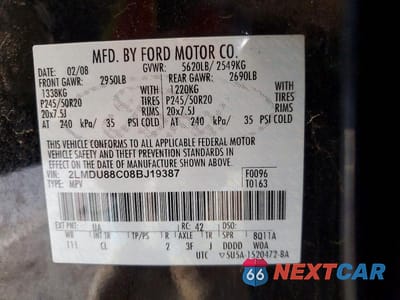 Zdjęcie 13 z 13 samochodu: 2008 LINCOLN MKX VIN:2LMDU88C08BJ19387 - miniatura