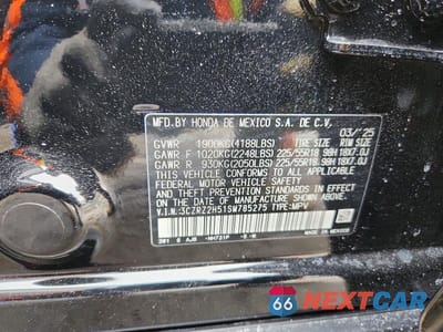 Zdjęcie 13 z 13 samochodu: 2025 HONDA HR-V SPORT VIN:3CZRZ2H51SM785275 - miniatura