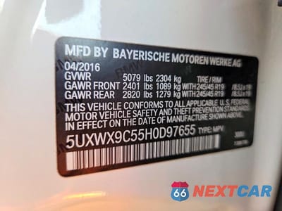 Zdjęcie 13 z 13 samochodu: 2017 BMW X3 XDRIVE28I VIN:5UXWX9C55H0D97655 - miniatura