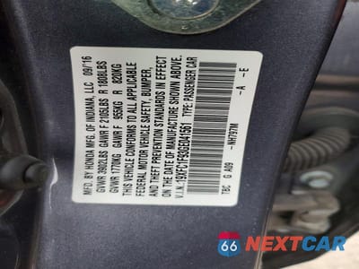 Zdjęcie 13 z 13 samochodu: 2016 HONDA CIVIC TOURING VIN:19XFC1F93GE041561 - miniatura