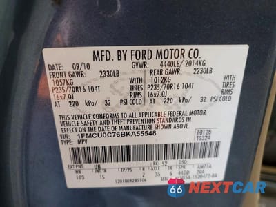Zdjęcie 13 z 13 samochodu: 2011 FORD ESCAPE XLS VIN:1FMCU0C76BKA55548 - miniatura