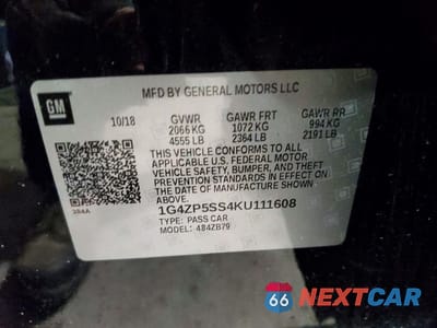 Zdjęcie 12 z 13 samochodu: 2019 BUICK LACROSSE ESSENCE VIN:1G4ZP5SS4KU111608 - miniatura