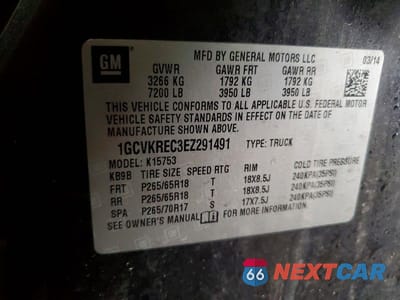 Zdjęcie 12 z 12 samochodu: 2014 CHEVROLET SILVERADO K1500 LT VIN:1GCVKREC3EZ291491 - miniatura