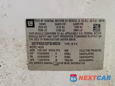Zdjęcie 14 z 14 samochodu: 2015 CADILLAC SRX PREMIUM COLLECTION VIN:3GYFNGE32FS548634 - miniatura