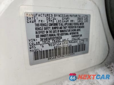 Zdjęcie 12 z 12 samochodu: 2016 NISSAN SENTRA S VIN:3N1AB7APXGY330234 - miniatura