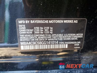 Zdjęcie 12 z 12 samochodu: 2016 BMW 428 XI GRAN COUPE SULEV VIN:WBA4C9C58GG141014 - miniatura