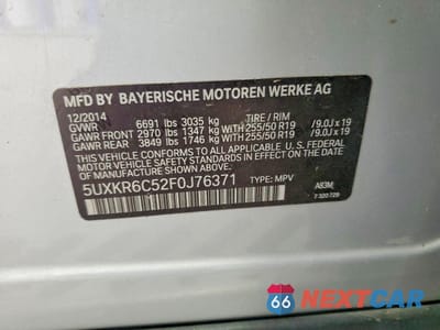 Zdjęcie 13 z 13 samochodu: 2015 BMW X5 XDRIVE50I VIN:5UXKR6C52F0J76371 - miniatura