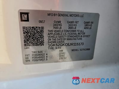 Zdjęcie 14 z 14 samochodu: 2018 GMC YUKON XL K1500 SLT VIN:1GKS2GKC6JR115173 - miniatura
